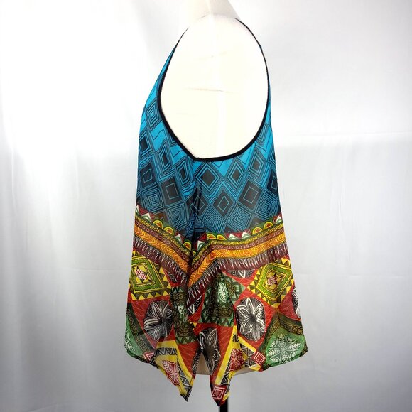Band of Gypsies Boho Racerback Tank | Sheer Festival Top | Global Print - Picture 9 of 11